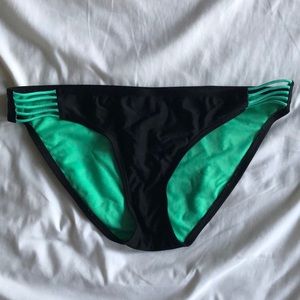 Xhilaration Black/Teal Bikini Swim Bottom